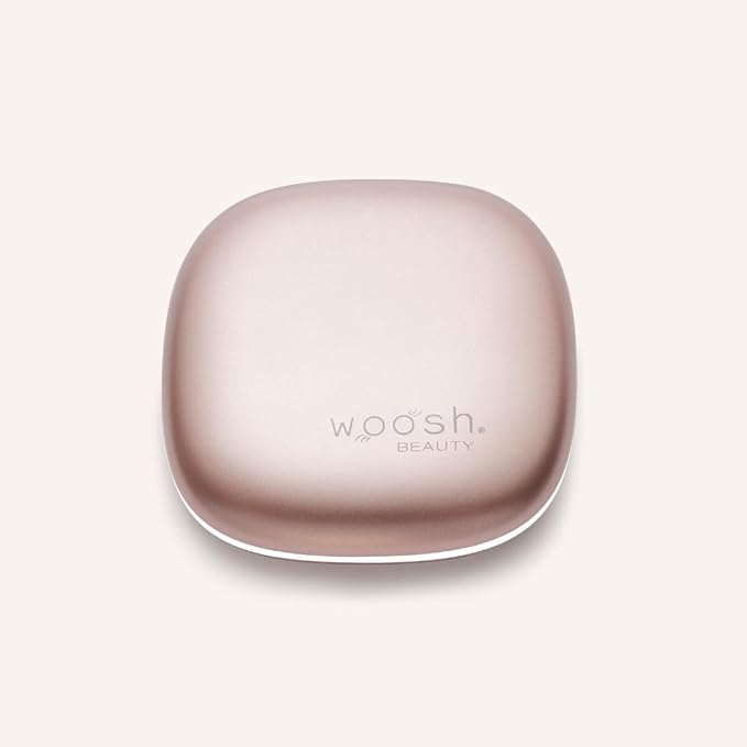Woosh Beauty Fold Out Mirror | Travel Compact LED Light Mirror | 1x/10x Dual Magnification
