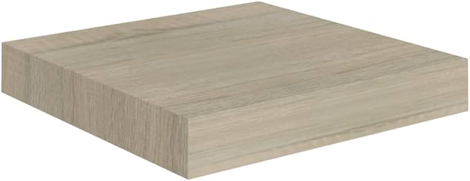 Floating Wall Shelf Oak 9.1x9.3x1.5 Inches MDF Board Invisible Mounting Display Rack for Home Decor Books Collectibles Awards Ornaments
