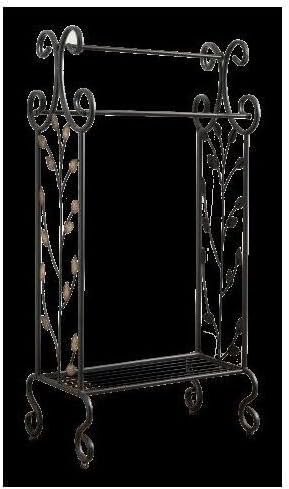 HomeStock Black Gold Rack Modern Rectangle Freestanding Bathroom Storage Stand with Shelf Metal Frame 20" L x 12" W x 39.5" H