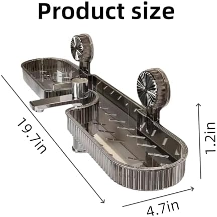 No Drill Suction Shelf for Bathroom Sink, Wall Mounted Storage Rack with Drainage for Shampoo & Towels, Space-Saving Kitchen Organizer, 1 Piece