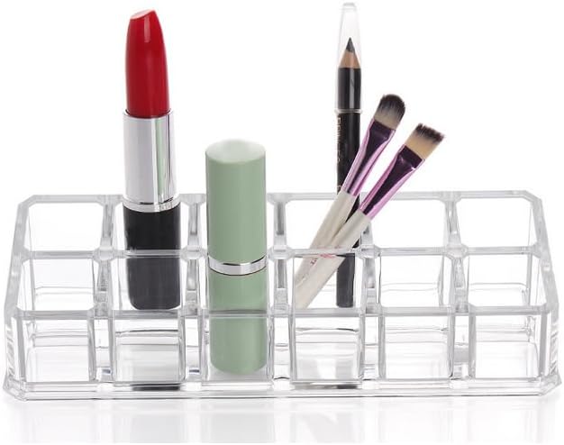 Kamay's Acrylic Transparent Rectangular 12 Grids Lipstick Nail Polish Eyebrow Brush Display Rack (SF-1030)