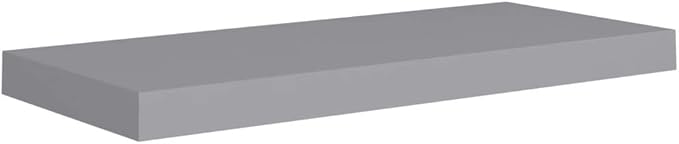 Floating Wall Shelves 4 Pack Gray Modern Invisible Mounting Display Rack for Living Room Bedroom Office Decor 23.6x9.3x1.5 Inches MDF Storage Shelves