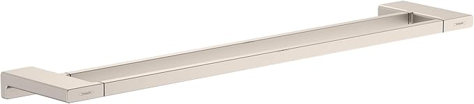 hansgrohe AddStoris Modern Double Towel Bar in Brushed Nickel, 41743820