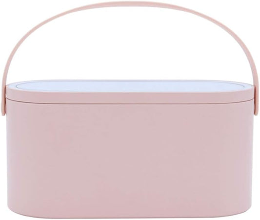 2025 Makeup Case with Mirror, Portable Cosmetics Box with LED Lighted Mirror for Bedroom, Travel, Multi-purpose Makeup Organizer Carrying Storage Case, Travel Size, Gift for Mom Ladies Girls