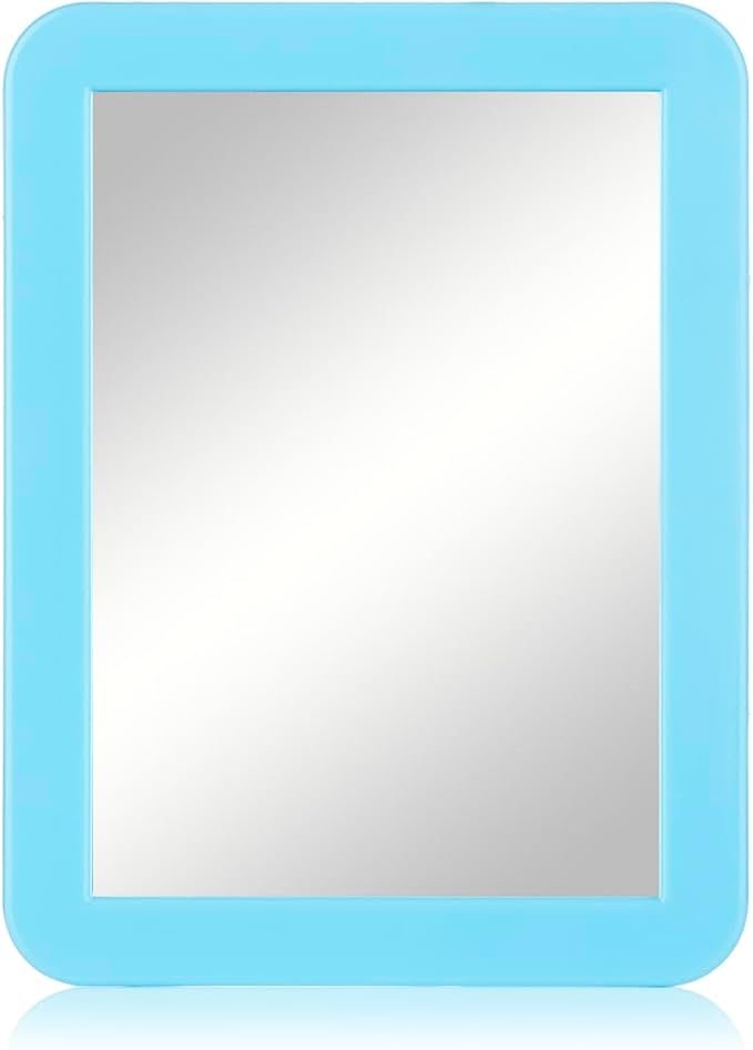 ARTLYMERS Magnetic Locker Mirror, 5x7 Real Glass Small Mirrors for Locker with Magnetic Backing, for School Locker, Bathroom, Household Refrigerator, Locker Accessory (Blue)