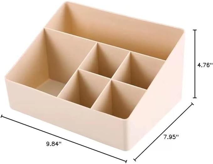 Granvela Home Organizer Bedside Table Organizer Makeup Storage Shelf and Display Box-6 Compartments (Cashmere or Deep Peach)