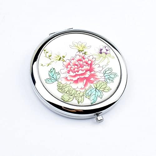 Magnifying Compact Mirror for Purse - 1x/2x Magnification Travel Makeup Mirrors,Small Flower Pocket Mirrors,Handheld 2-Sided Portable Cosmetic Mirror,Compact Mirror for Gift