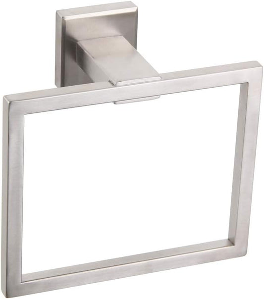GERZWY Bath Towel Holder SUS304 Stainless Steel Towel Hanger Towel Ring for Bathroom Lavatory Wall Mount Contemporary Style, Brushed Finish JG1906-LS