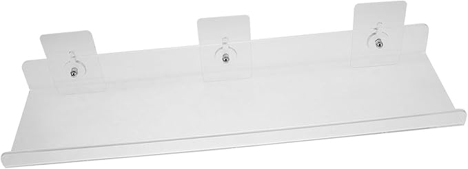 FRCOLOR Acrylic Floating Bathroom Shelves No Drill Wall Storage Rack Space Saving Corner Organizer