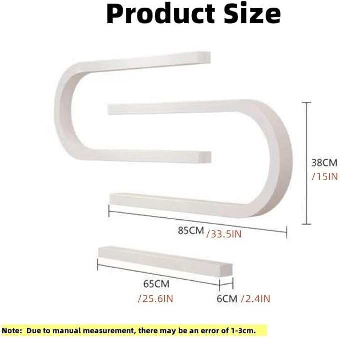 Wall Mounted Nail Polish Organizer - U-Shaped Perfume Storage Shelf, Salon/Beauty/Nail Shop Holder (White)