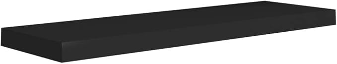 Floating Wall Shelves 2 Pack Black Modern Invisible Mount Display Rack for Living Room Bedroom Office Decor 31.5x9.3 Inches MDF Board