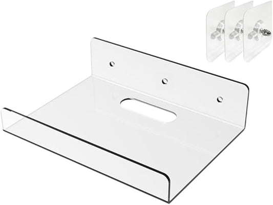 Acrylic Wall Shelf Rack – Punch- Mounting for Smooth Walls, No Drilling Required, Lightweight Storage for Living Room, Bathro(20 * 15 * 4cm)