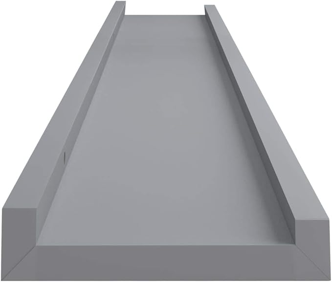 Picture Frame Ledge Shelves 2 Pack Gray Wall Mounted Display Shelves for Photos 31.5 Inch MDF Board with Front Edge Home Decor Easy Installation
