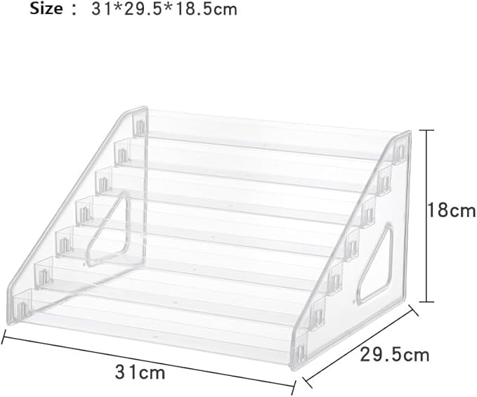 Nail Polish Organizer 7 Layers Acrylic Display Rack Storage Rack, Clear Essential Oil Stand Holder,Makeup Organizer No Tool Needed Assembly (7-layer)