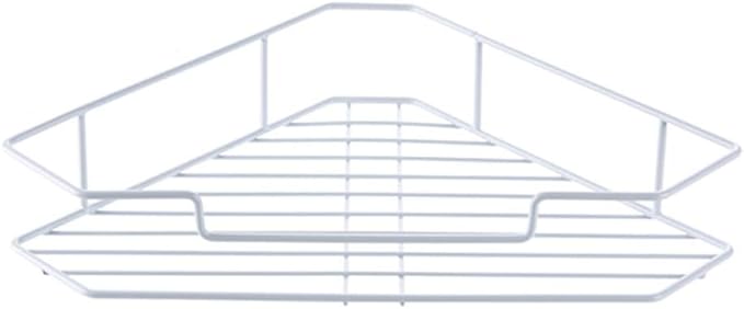 AGYH Bathroom Shelf Free Punch Corner Bathroom Wall Hanging Wrought Iron Triangle Kitchen Storage Rack (Color : White)
