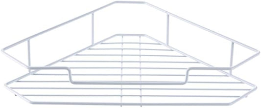 AGYH Bathroom Shelf Free Punch Corner Bathroom Wall Hanging Wrought Iron Triangle Kitchen Storage Rack (Color : White)