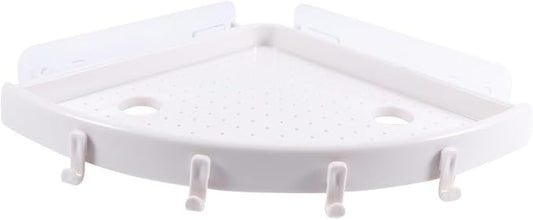 Triangle Bathroom Shelf with Suction Cup Traceless Storage Rack for Washing Supplies Easy-Clean Material Space-Saving Organizer for Home Decor White