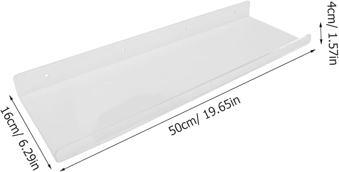 Hemobllo Acrylic Floating Shelf for Bathroom Storage Clear Wall Mounted Rack Design Easy to Install for Organizing Toiletries and Kitchen Gadgets