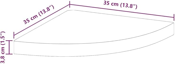 Floating Corner Shelf, Wall Mounted Triangular Wood Display Ledge for Bedroom, Living Room, or Office, 13.8 x 13.8 inch Matte Brown Storage Organizer