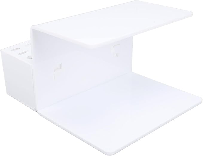 Asixxsix Eyelash Grafting Pillow Stand, Acrylic Eyelash Pillow Rack with Tape Dispenser Cutter, Warm Lash Extension Makeup Tool Display Cabinet Shelves, for Eyelash Salons (White)