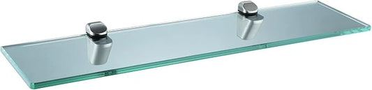 XVL Bathroom Glass Shelf 20 Inch Tempered Glass Rack Brushed Nickel GS3003AM