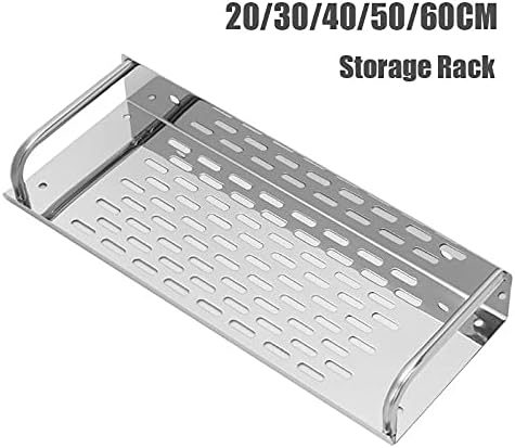 ZTBH Bathroom Divider Stainless Steel Kitchen Bathroom Shelf, 20-60cm Wall-Mounted Storage Rack, Single Layer Storage Shelf Bathroom Hardware Sets (Color : 50cm)