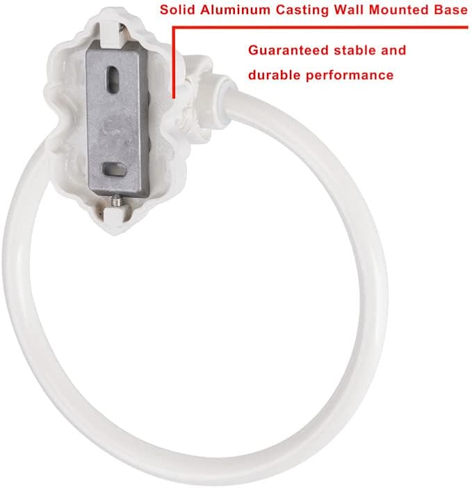 SDH Bathroom Towel Ring - Vintage Style Cream Towel Hanger - Wall Mount Kitchen & Bathroom Hand Towel Holder - Pack of 1 Heavy Duty Decorative Aluminum Hanging Ring for Bathroom