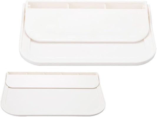 iplusmile 2pcs Folding Wall-Mounted Bathroom Shelf Rack, Small Large Adhesive Floating Storage Organizer for Towels and Soap, Space-Saving Fold Down Bathroom Wall Shelves