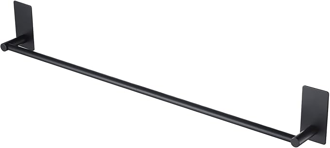 KES Bathroom Towel Bar Usable Length 24-Inch Adhesive Hand Towel Holder No Drill Wall Mounted SUS 304 Stainless Steel Matte Black, A7000S60B-BK
