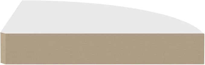 Floating Corner Shelf White 9.8"x9.8"x1.5" Honeycomb MDF Wall Mount Shelf with Invisible Bracket - Decorative Storage Solution for Bathroom, Living Room, Bedroom