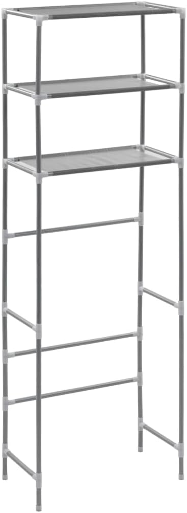 vidaXL Storage Rack Over Toilet Silver