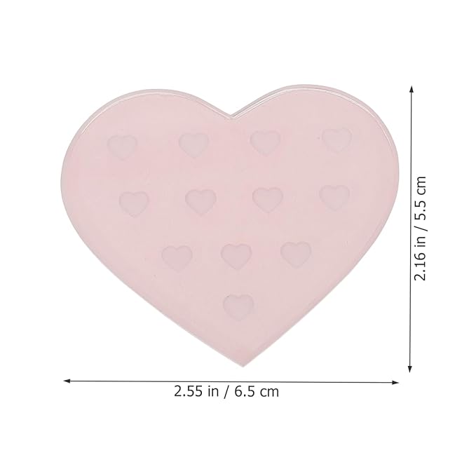 Beaupretty Heart Shape Eyelash Grafting Pad 2.55X2.16In Lash Extension Glue Pallet Eyelash Holder Lightweight Durable for Salon and Personal Use