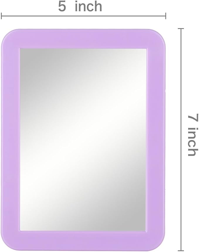 ARTLYMERS Magnetic Locker Mirror, 5x7 Real Glass Small Mirrors for Locker with Magnetic Backing, for School Locker, Bathroom, Household Refrigerator, Locker Accessory (Purple)