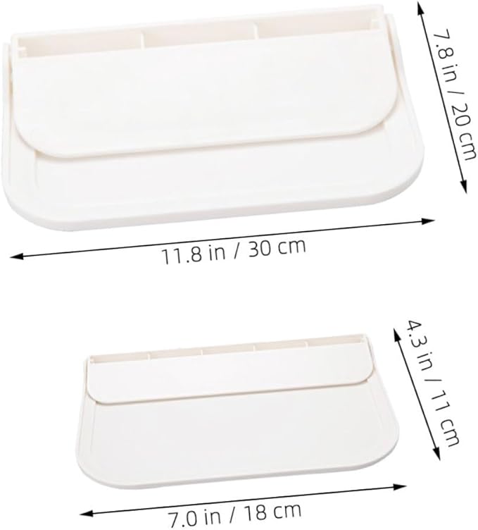 Lurrose 2pcs Small Folding Wall Shelf for Bathroom Space-Saving Organization Foldable Shelf with Adhesive Mount for Towels Soap and Compact Bathroom Storage
