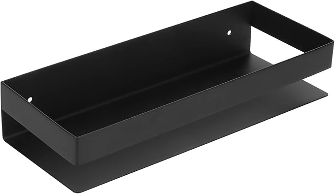 Matt Black Stainless Steel Bathroom Shelf, 30cm Kitchen Storage Rack, Durable and Stylish Organizer - Waterproof Material, Space Saving Design for Home Bathroom
