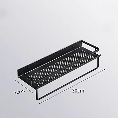 ZTBH Bathroom Divider Black Wall-Mounted Bathroom Shelf, Shelf Storage Rack Bathroom Hardware Sets (Color : 30cm-1)