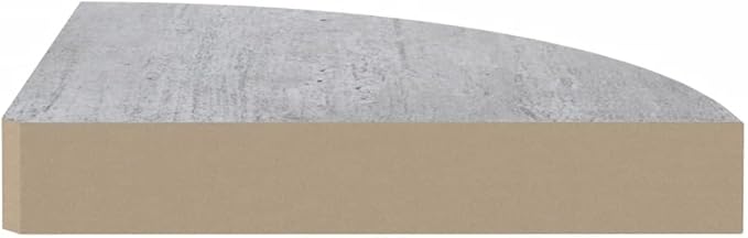 Concrete Gray Corner Floating Shelves 2 Pcs 13.8"x13.8"x1.5" Wall Mounted Storage Shelves Honeycomb MDF and Metal for Displaying Books Decor Photos Awards in Living Room Bathroom Office