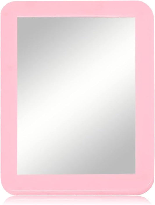 MIHAGUTY Magnetic Locker Mirror,5" x 7" Small Mirrors for Locker with Magnetic Backing,Real Glass Mirrors for School Locker, Bathroom, Household Refrigerator, Locker Accessory, Office, Home (Pink)
