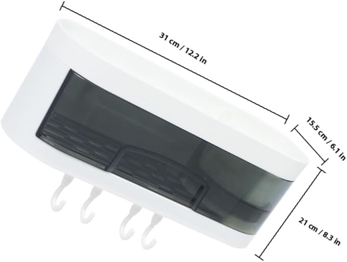 Wall-Mounted Plastic Storage Rack and Bathroom Shelf, Multipurpose Wall Shelves with Hooks, Space-Saving Organizer for Kitchen and Bathroom Storage Random Color