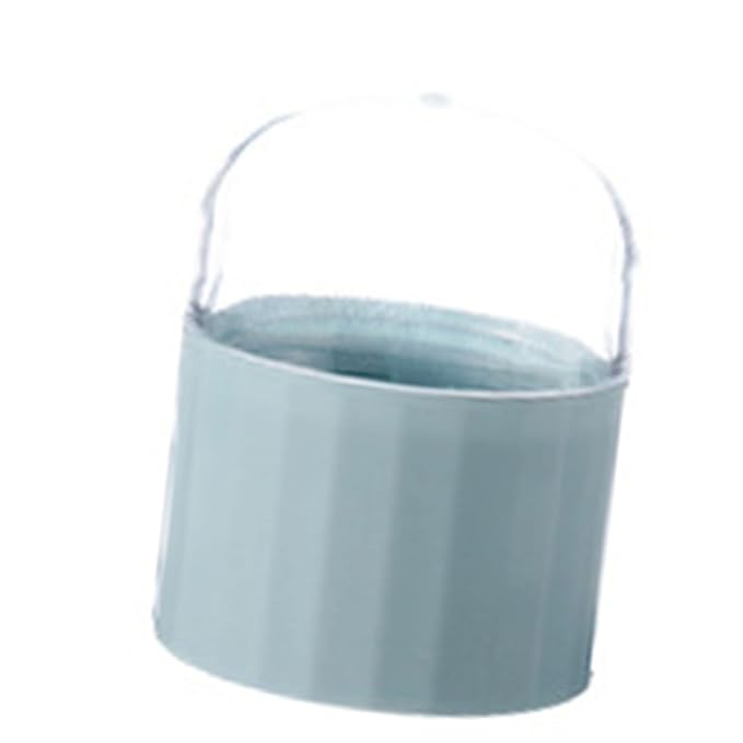 ZJchao Makeup Sponge Holder, Makeup Sponge Case, 3.1 x 2.3in Beauty Cosmetic Egg Organizer Case with Detachable Base and Clear Lid (Blue)
