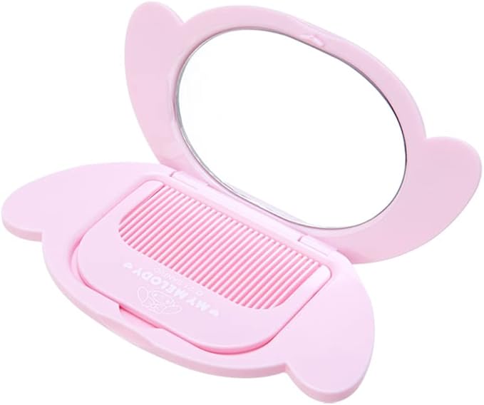 Sanrio 962546 My Melody Face Mirror & Comb Set, Pink & White