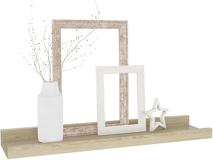 Wall Shelves 4 Pack Sonoma Oak Floating Shelves 15.7x3.5x1.2 Inches for Living Room Bedroom Kitchen Storage Display Organizer with Easy Installation