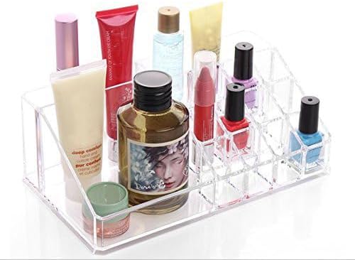 Kamay's 9 Compartments Small Multifunction Transparent Acrylic Desktop Cosmetic Display Stand Case For Lipstick Makeup Brush Nail polish …