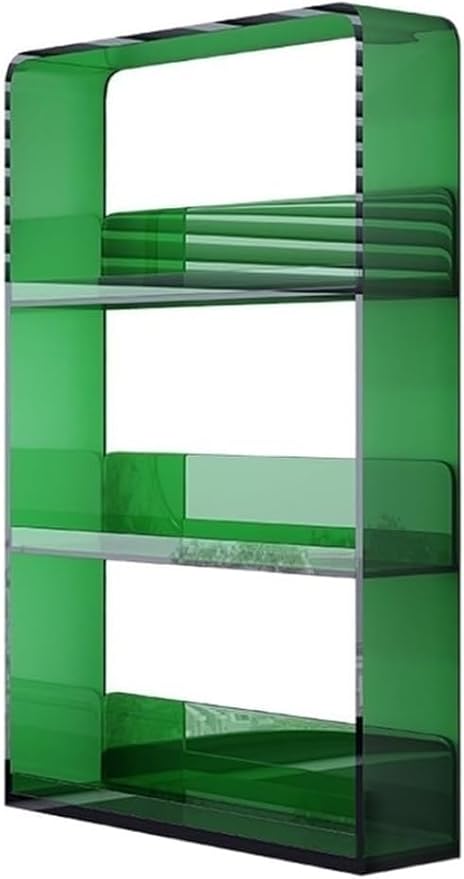 Acrylic Multi-Layer Wall Storage Rack | Bathroom Shelf, Bookshelf & Cosmetic Organizer for Bedroom, Bathroom & Study(Color:Green)