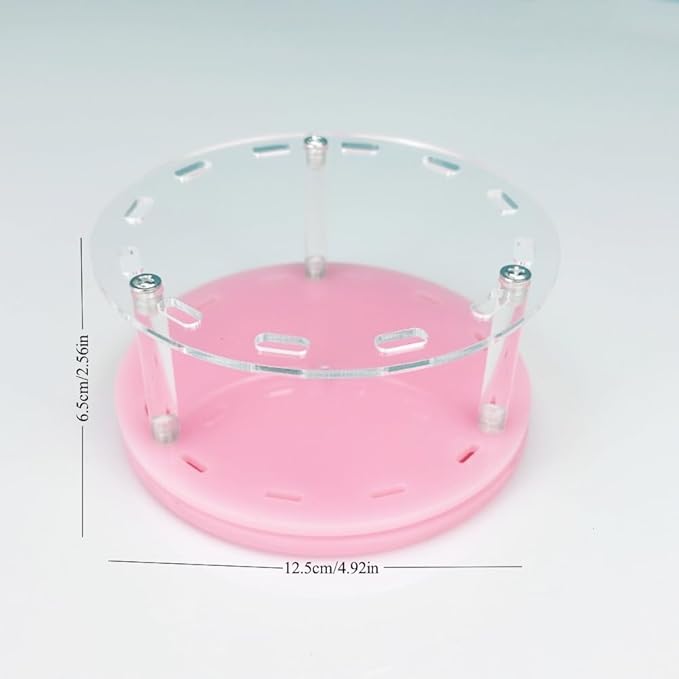 12 Holes Rotatable Acrylic Tweezers Holder, Grafting Eyelash Makeup Tweezer Stand Display Extensions Organizer Individual Training Tools (Pink)