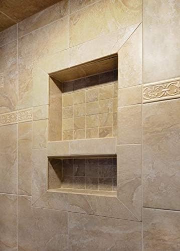 Large Double Shelf Recessed Shower Niche, Ready to Tile, 25" x 17" x 3.75"