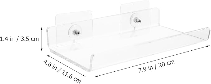 LIFKOME U-Shaped Acrylic Bathroom Shelf 20x10cm Punch-Free Wall Mounted Storage Rack Small Floating Home Storage Organizer for Bathroom and Kitchen