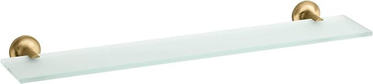 KOHLER Purist 22-1/2" Brass and Tempered Glass Bathroom Shelf