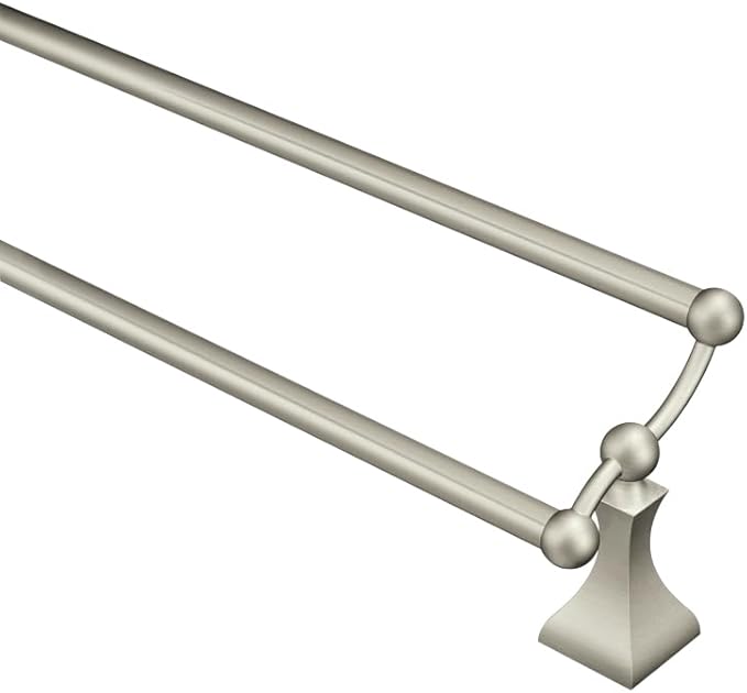 Moen DN8322BN Retreat 24-Inch Wall Mount Bathroom Double Towel Bar, Brushed Nickel