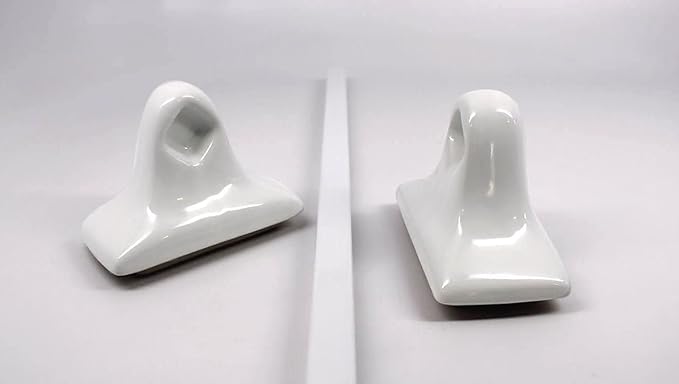 Tenedos White Glazed Ceramic Bathroom Accessory Kit - Not for Flat Surface Installation (Towel Bar)- There is an Insert That goes Inside Wall- Professional Installation Needed